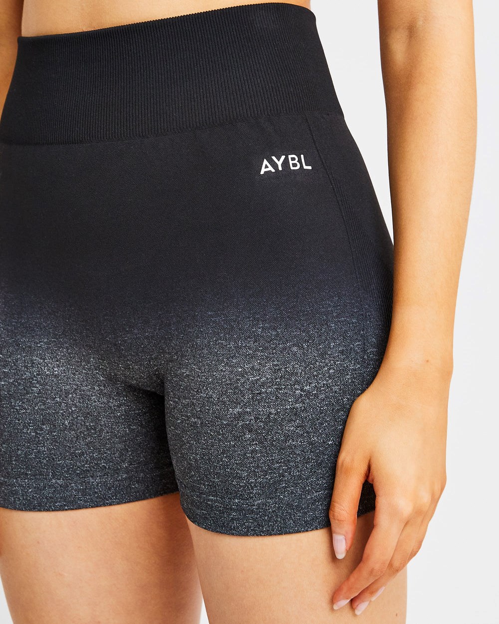 AYBL Pulse Ombré Seamless Shorts Black/Grey | 6804-ZVXBH