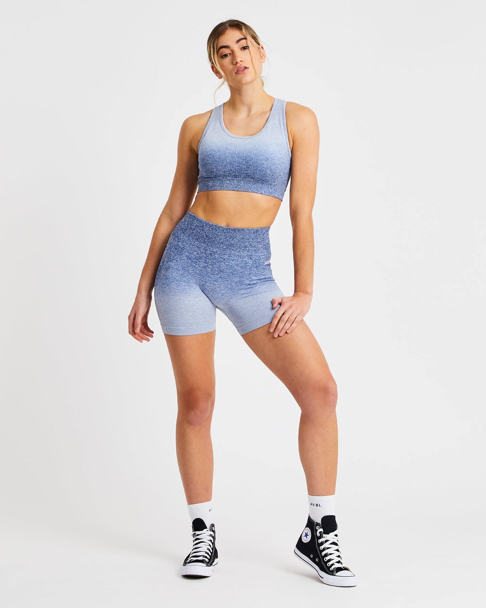 AYBL Pulse Ombré Seamless Shorts Marinblå | 5893-GXMDY