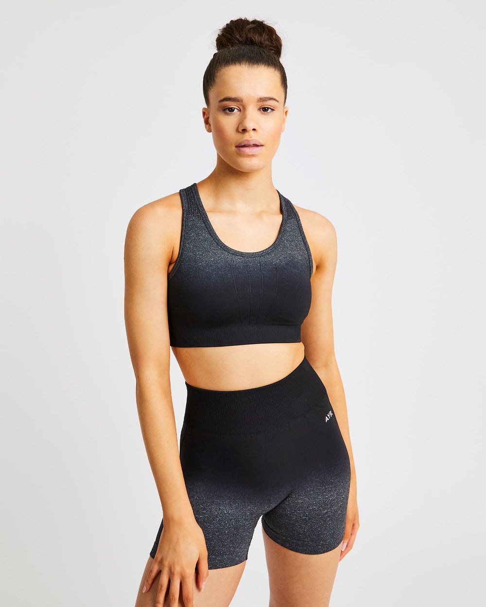 AYBL Pulse Ombré Seamless Sports Bra Black/Grey | 2087-QPKFU