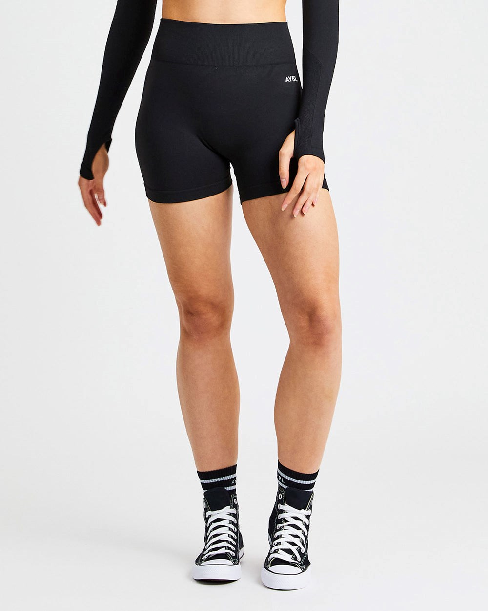 AYBL Pulse Seamless Shorts Svarta | 0759-HUJCL