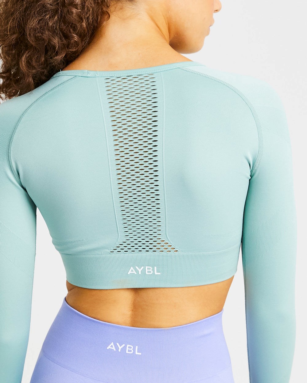 AYBL Reform Seamless Long Sleeve Crop Top Gröna | 0245-PSMIB