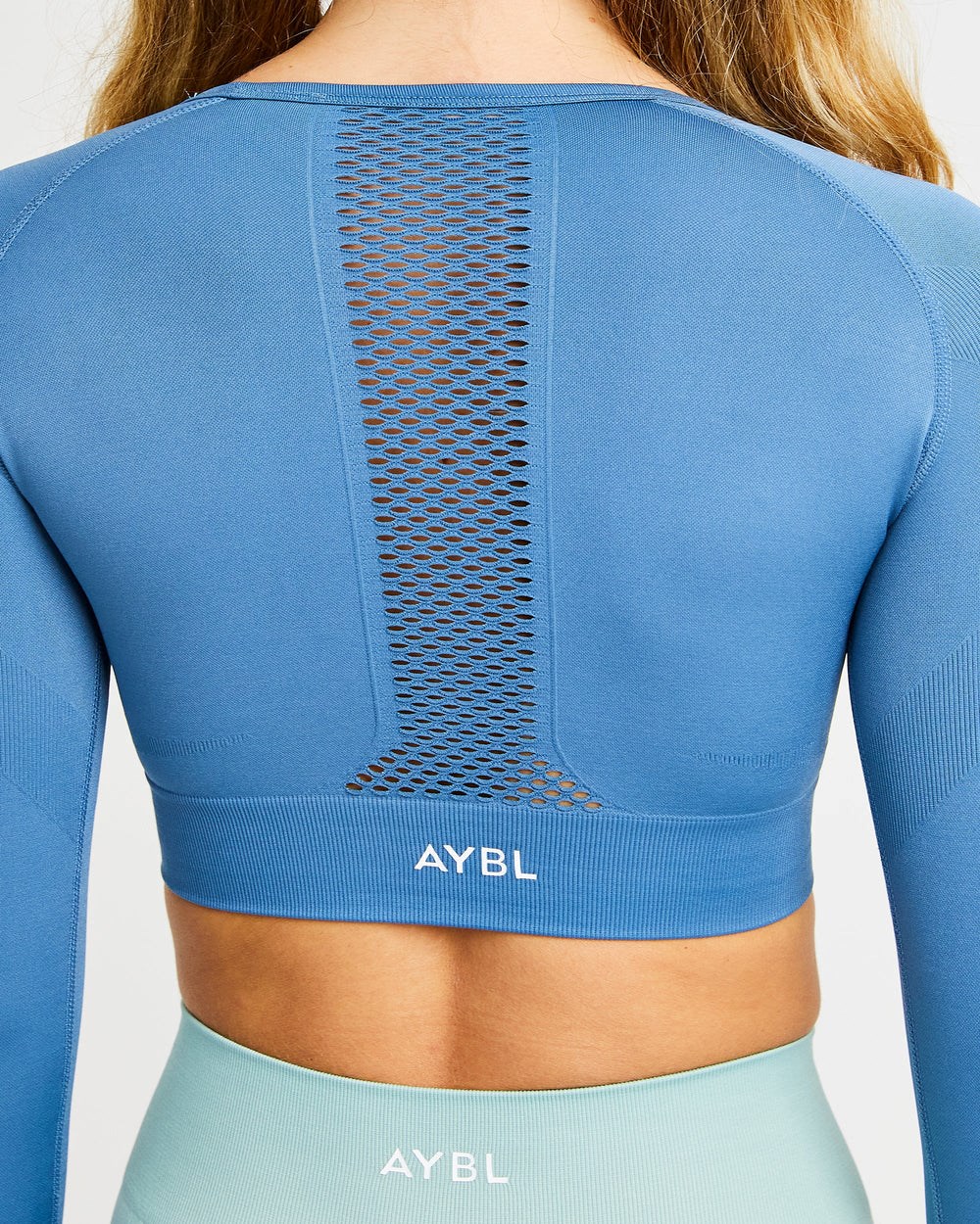 AYBL Reform Seamless Long Sleeve Crop Top Blå | 0825-KDZJX