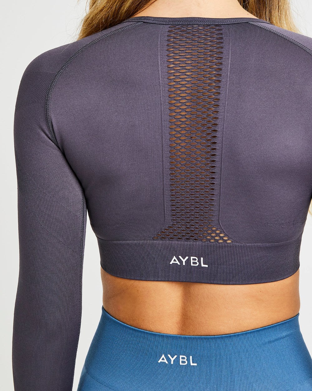 AYBL Reform Seamless Long Sleeve Crop Top Charcoal | 3067-RNUEC