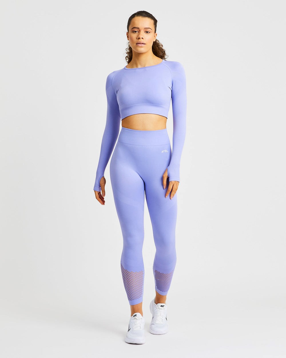 AYBL Reform Seamless Long Sleeve Crop Top Lila | 3972-UFJQN