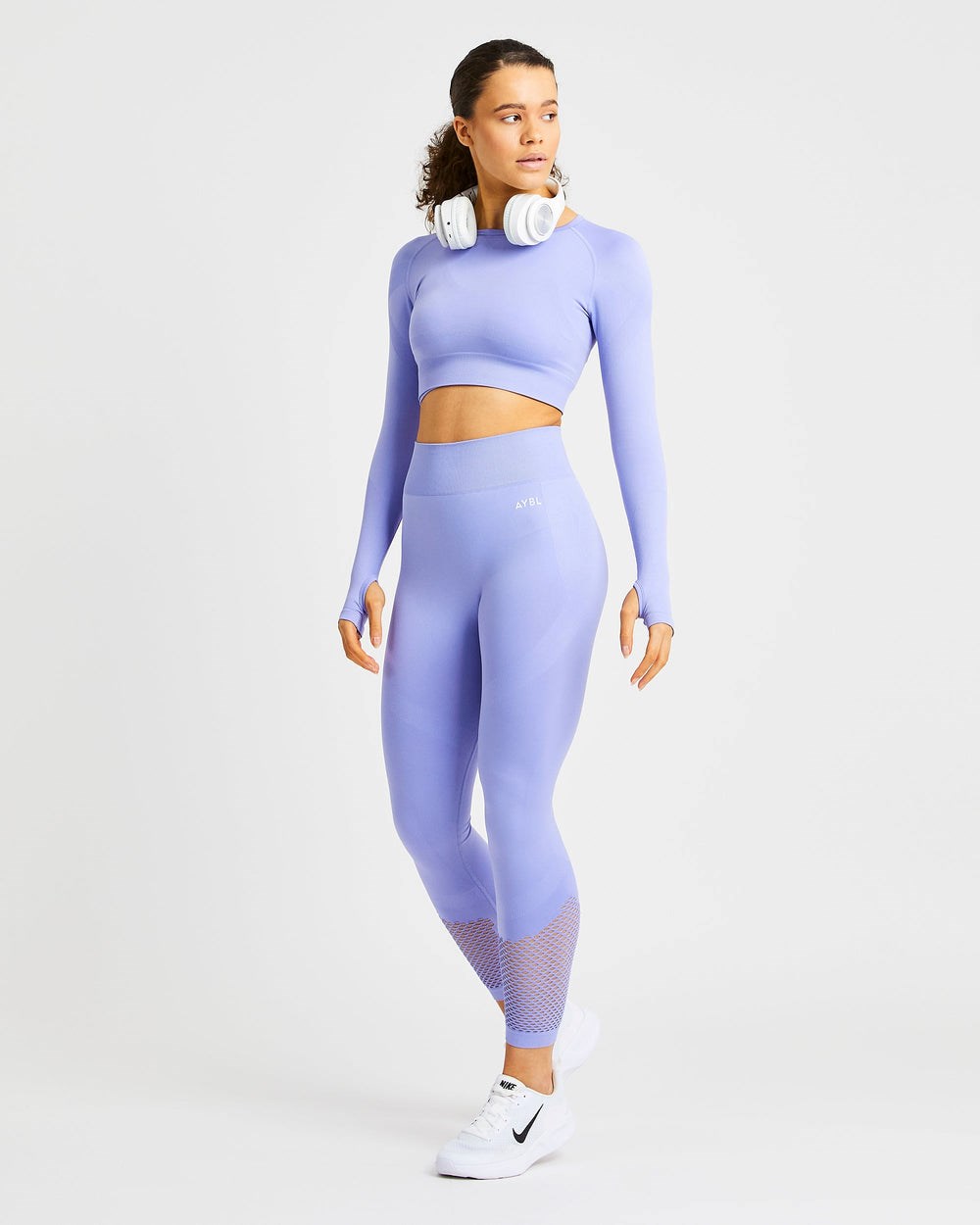 AYBL Reform Seamless Long Sleeve Crop Top Lila | 3972-UFJQN