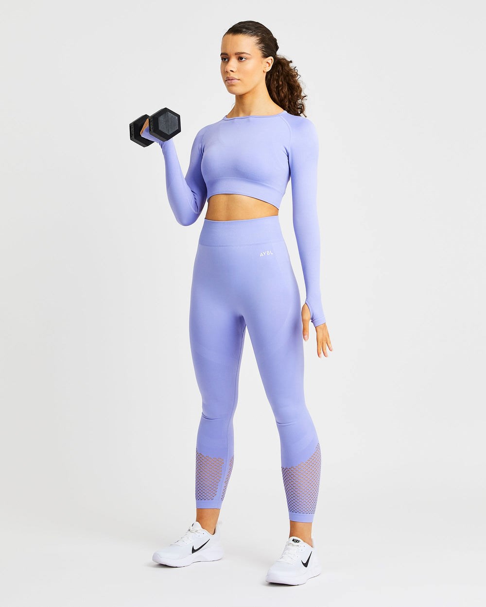 AYBL Reform Seamless Long Sleeve Crop Top Lila | 3972-UFJQN