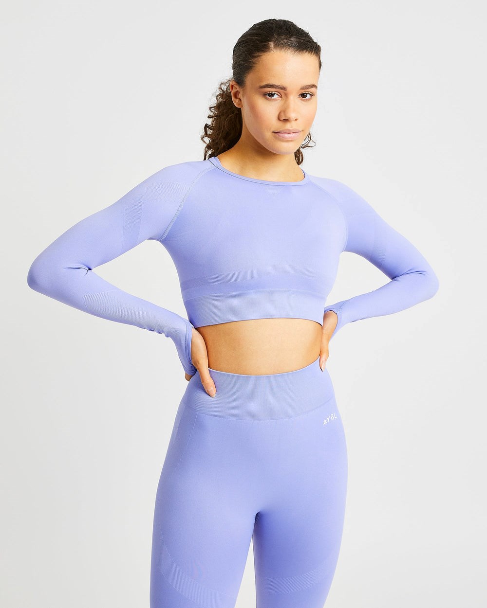 AYBL Reform Seamless Long Sleeve Crop Top Lila | 3972-UFJQN