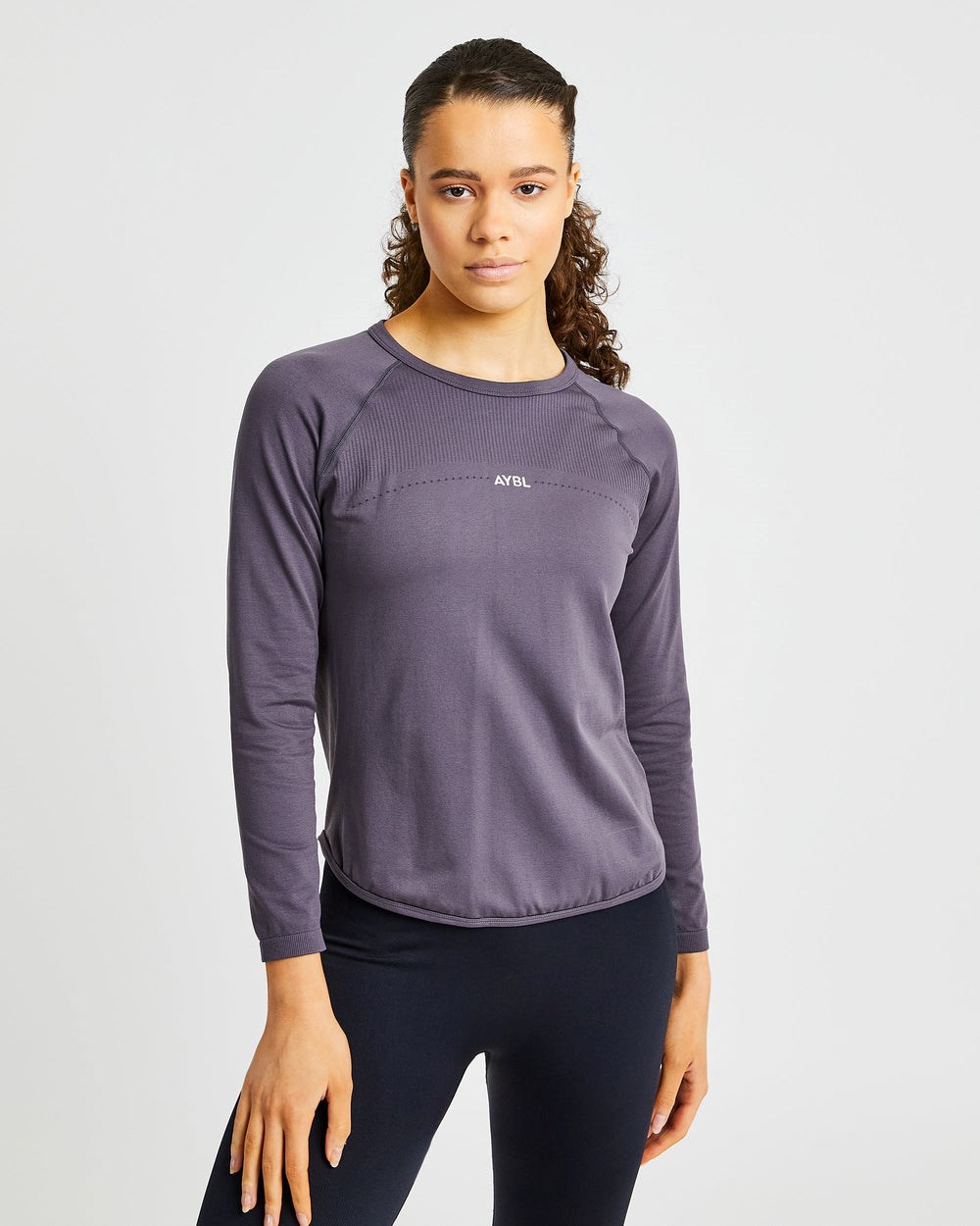 AYBL Reform Seamless Long Sleeve T Shirt Charcoal | 2463-BVWMA