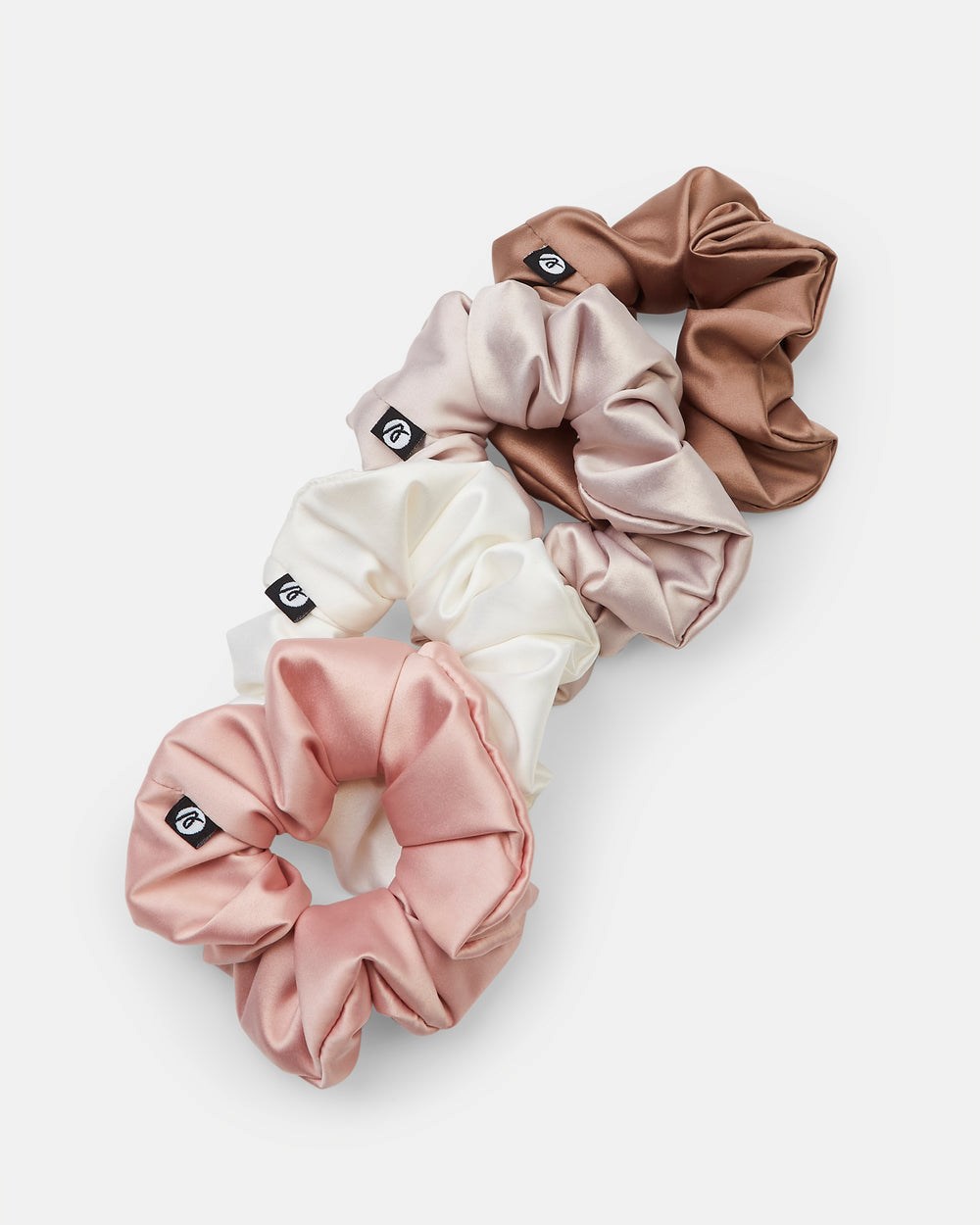 AYBL Scrunchie 4 Pack White/Champagne/Pink/Mocha | 8701-JBWUI