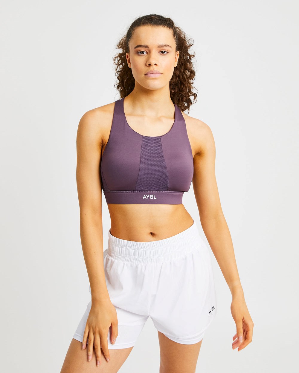 AYBL Sportive High Neck Sports Bra Lila | 5048-GRXVT