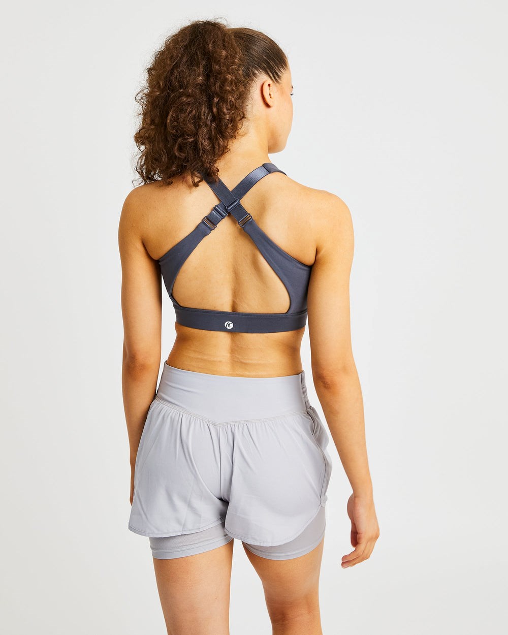 AYBL Sportive Zip Up Sports Bra Charcoal | 7405-FLBXZ