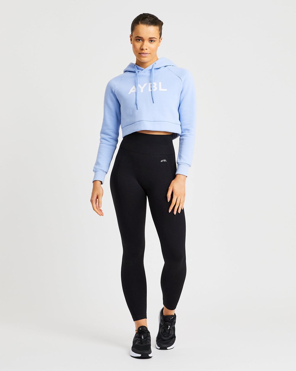 AYBL Staple Crop Hoodie Blå | 3562-AXFBU