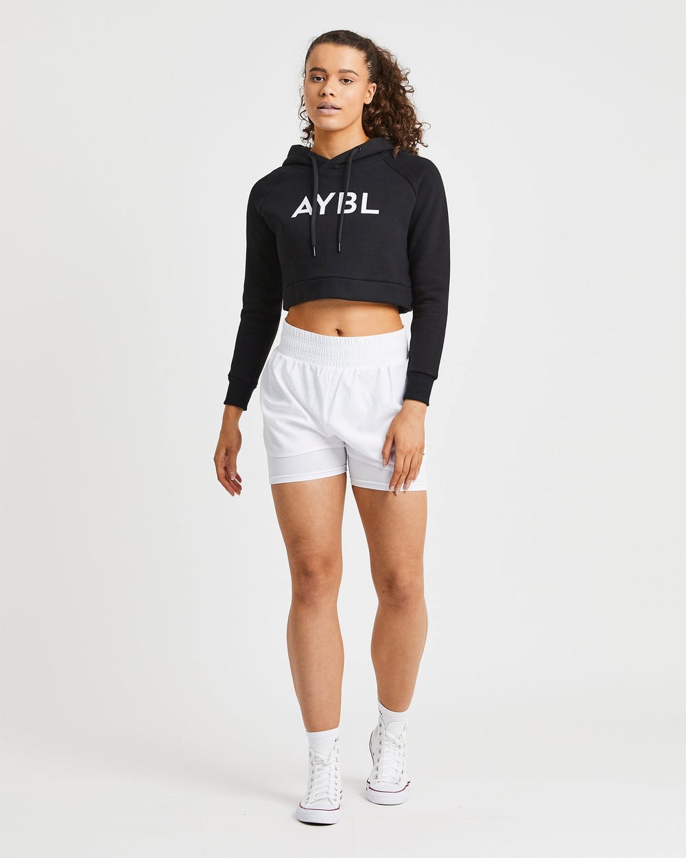 AYBL Staple Crop Hoodie Svarta | 8571-NROGV