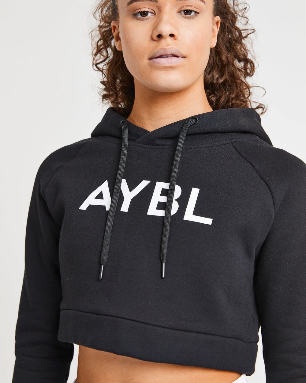 AYBL Staple Crop Hoodie Svarta | 8571-NROGV