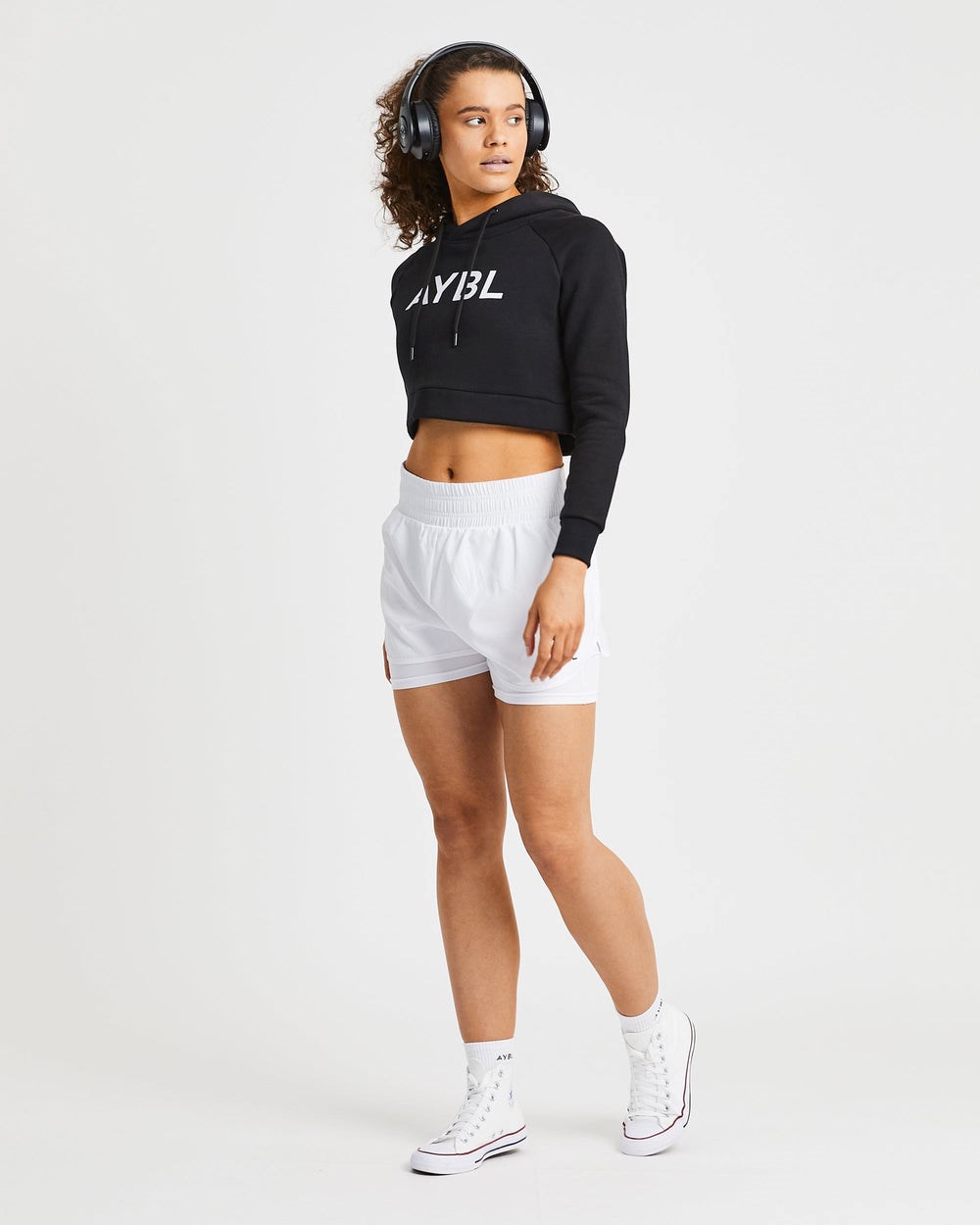 AYBL Staple Crop Hoodie Svarta | 8571-NROGV