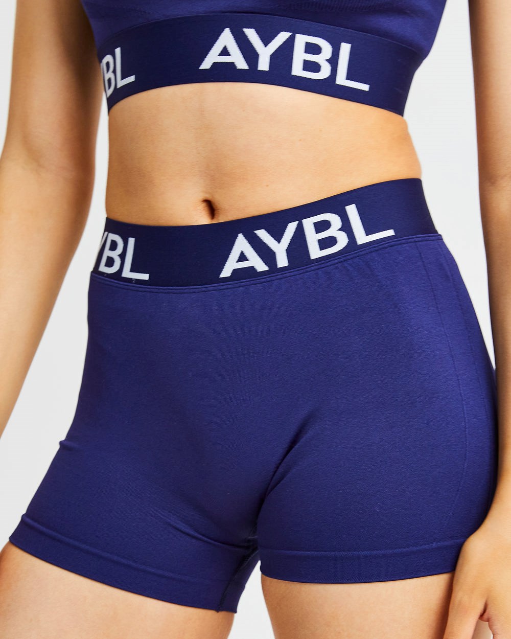 AYBL Staple Seamless Low Rise Shorts Marinblå | 6305-TAVLI