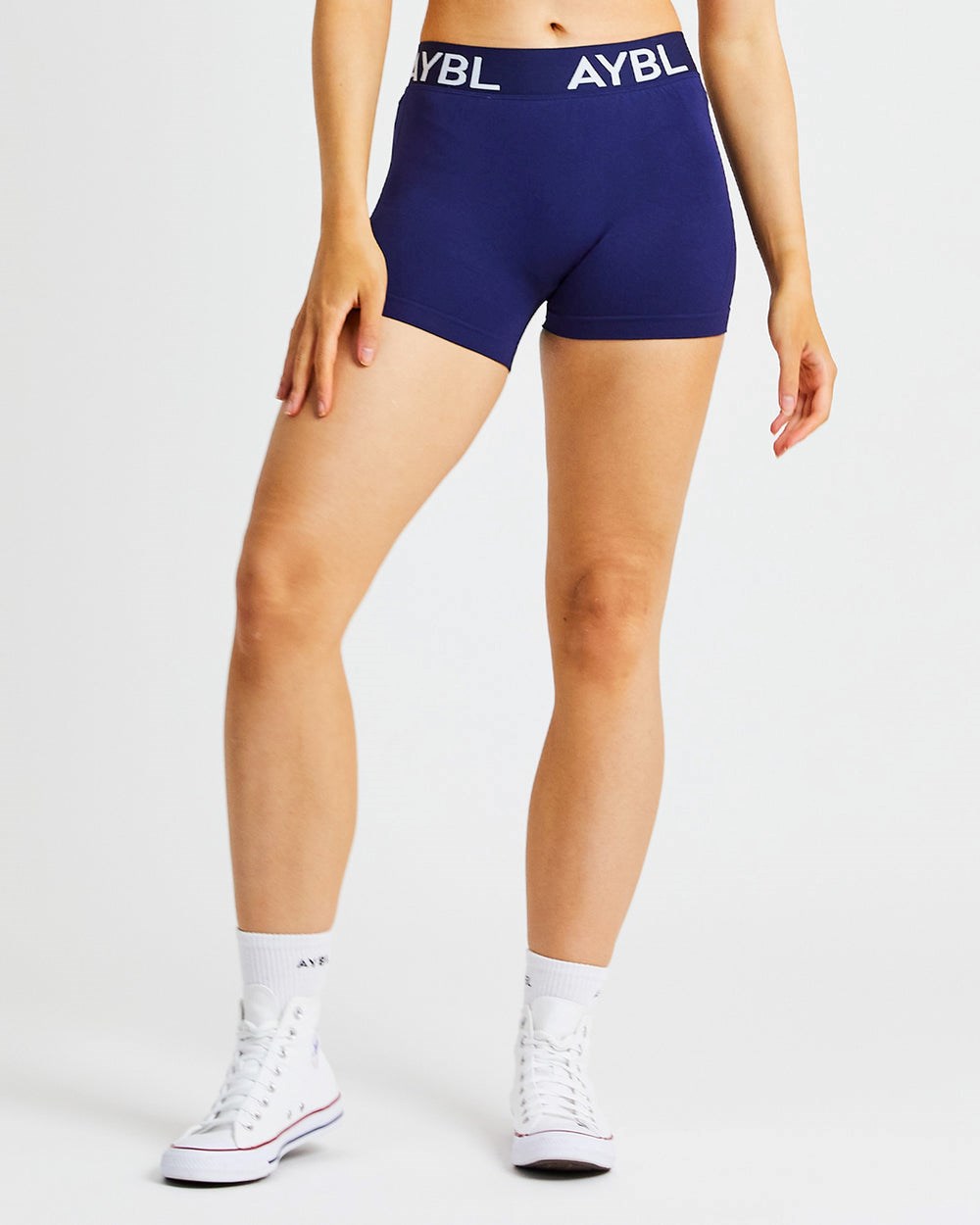 AYBL Staple Seamless Low Rise Shorts Marinblå | 6305-TAVLI