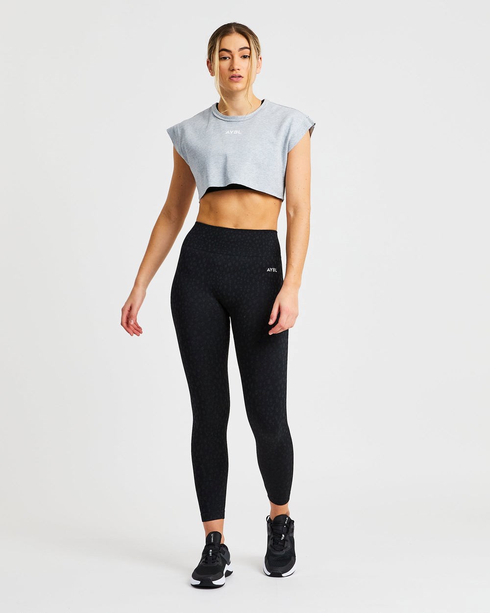 AYBL Tränings Crop Top Grå | 3527-TUMPW