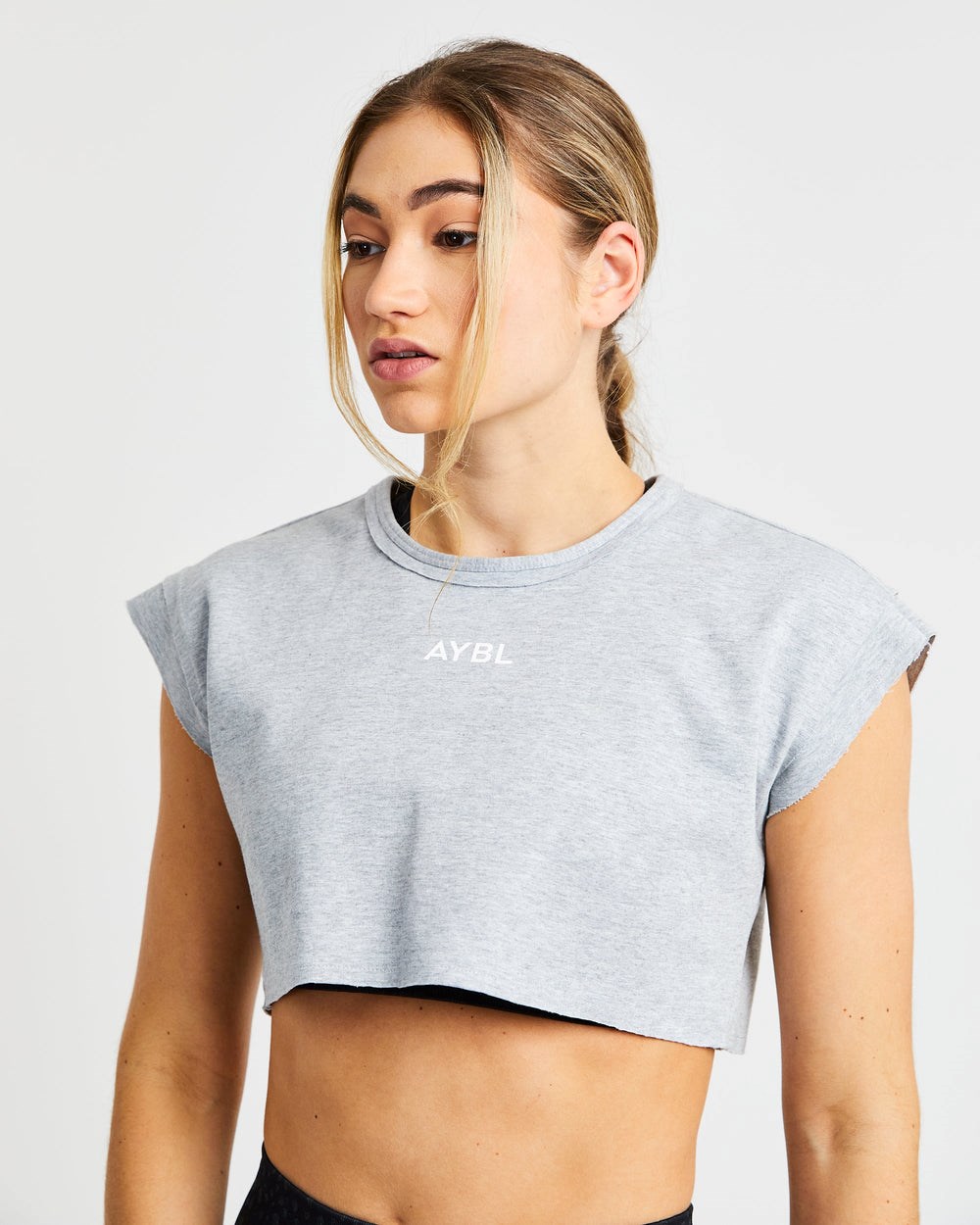 AYBL Tränings Crop Top Grå | 3527-TUMPW