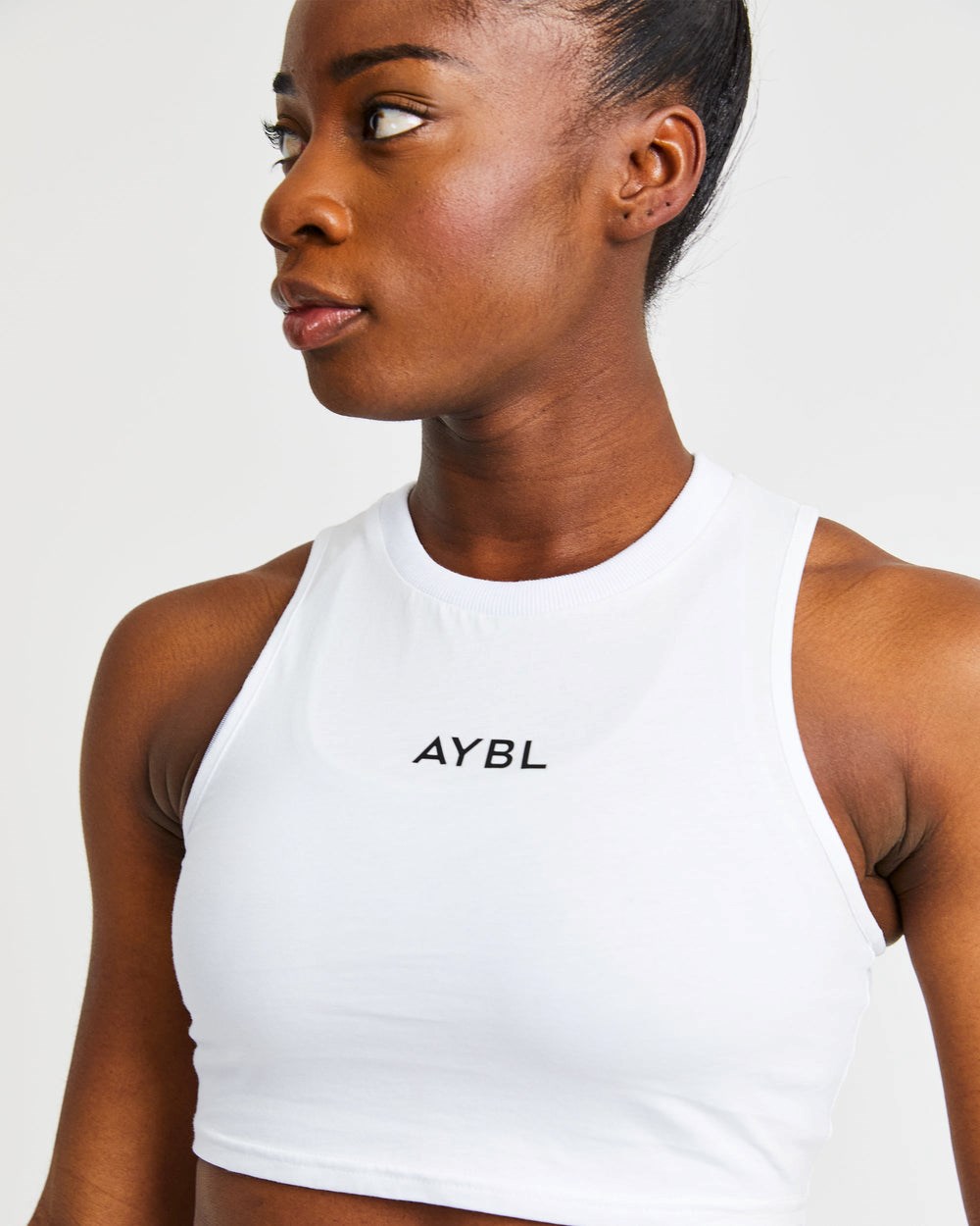 AYBL Tränings Crop Vest Vita | 0314-LEMXU