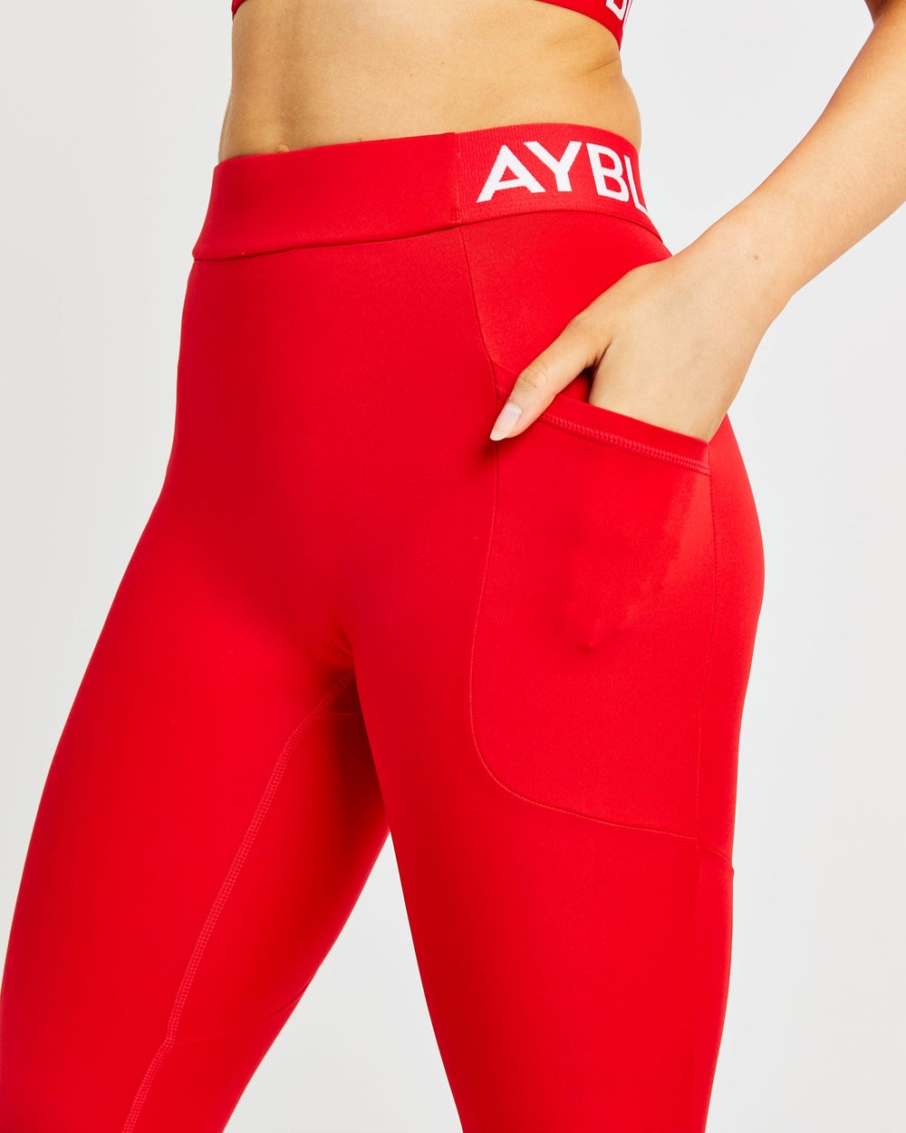 AYBL Tränings Leggings Röda | 8679-ISDGK