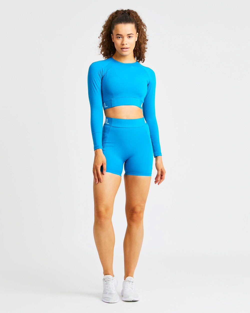 AYBL Tränings Long Sleeve Crop Top Aqua | 1834-XHKPW