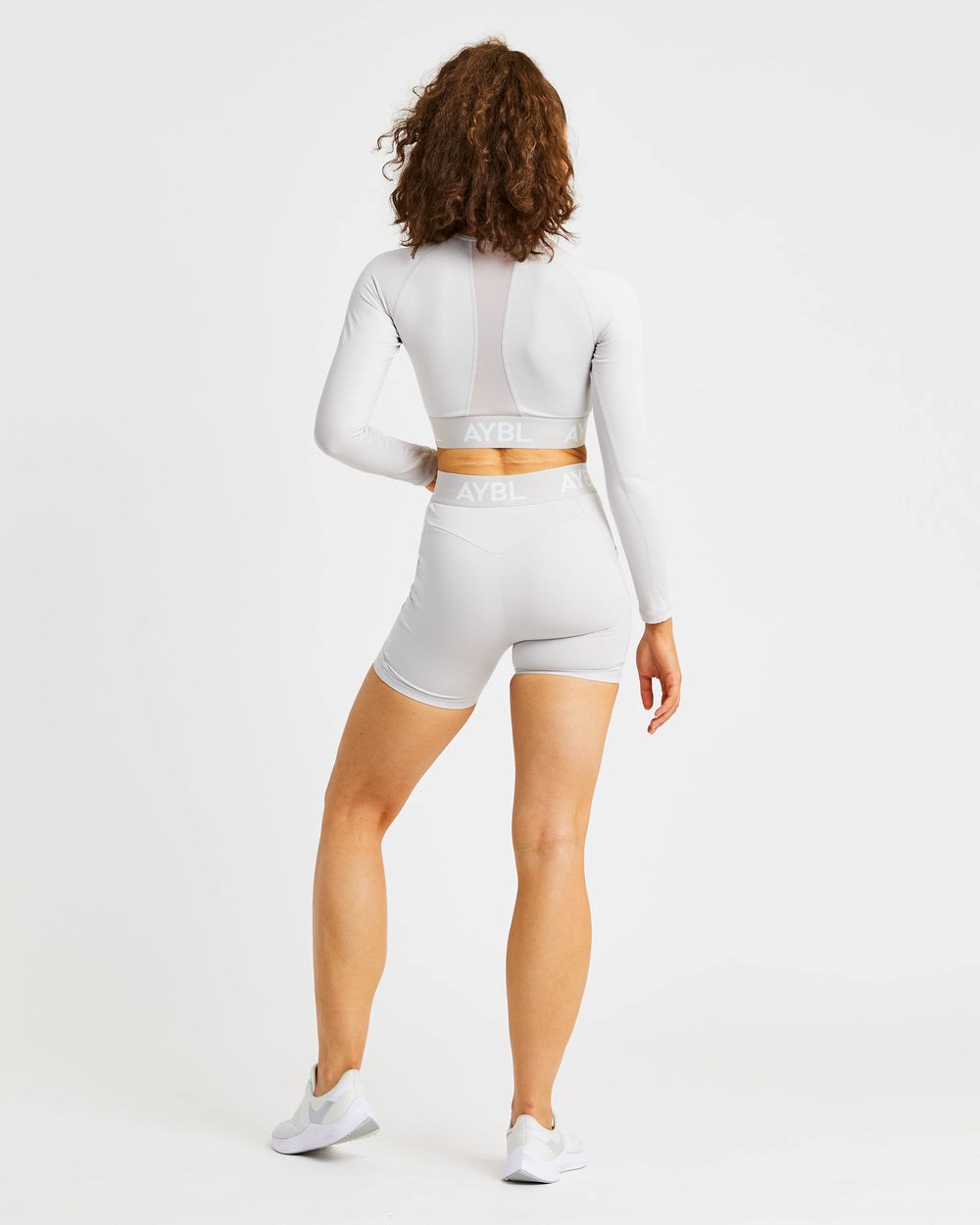 AYBL Tränings Long Sleeve Crop Top Beige | 9614-NFXYK