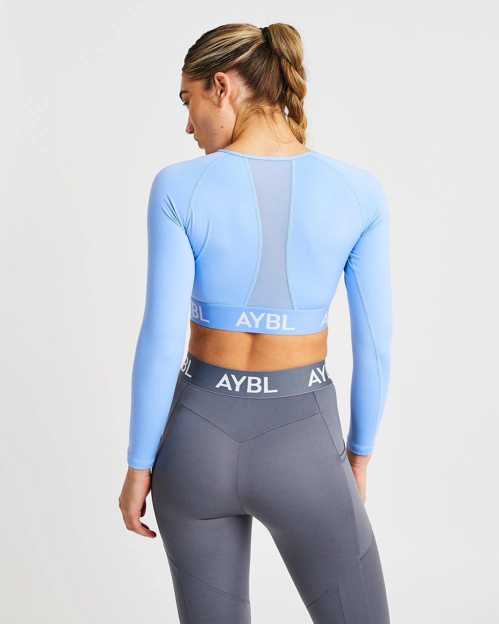 AYBL Tränings Long Sleeve Crop Top Blå | 0519-PAEBU