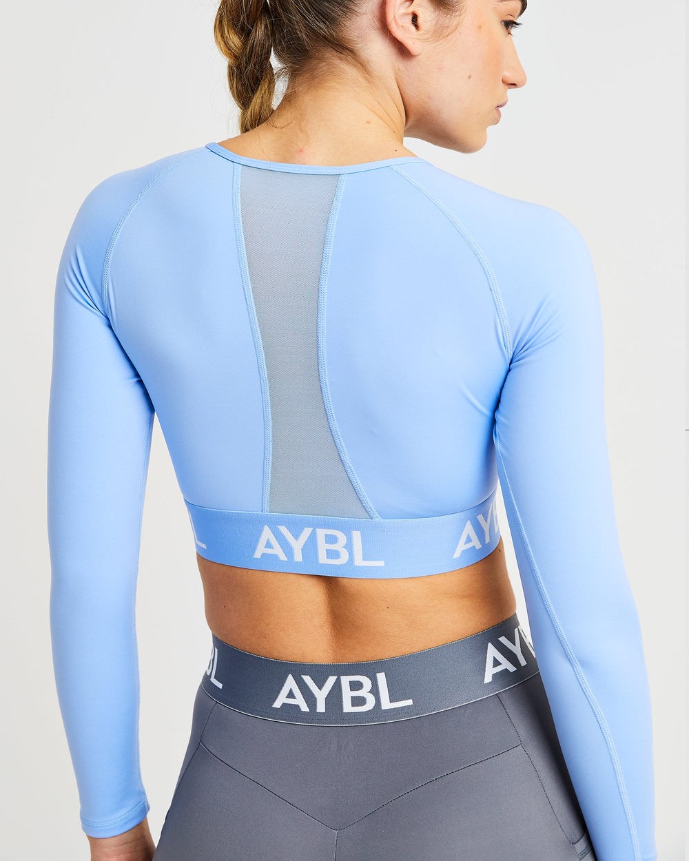 AYBL Tränings Long Sleeve Crop Top Blå | 0519-PAEBU