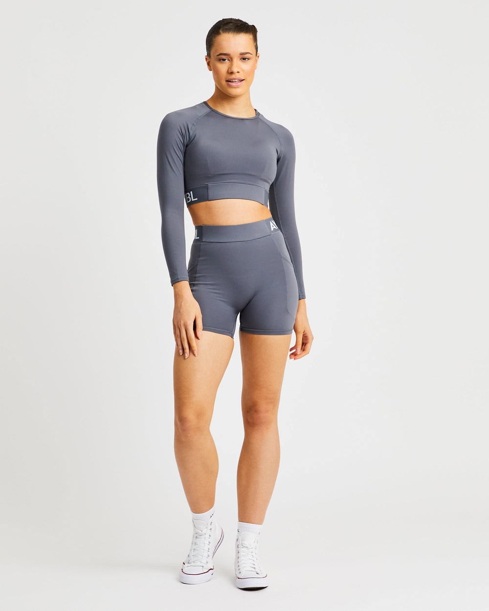 AYBL Tränings Long Sleeve Crop Top Grå | 6913-AMJIN