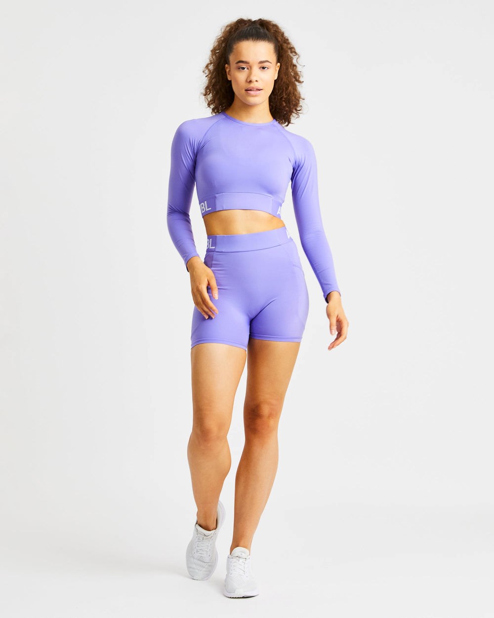 AYBL Tränings Long Sleeve Crop Top Lila | 4963-EHKMC