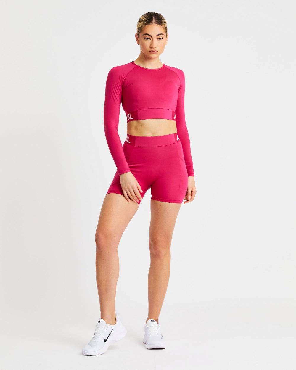 AYBL Tränings Long Sleeve Crop Top Raspberry | 4256-FMIHX