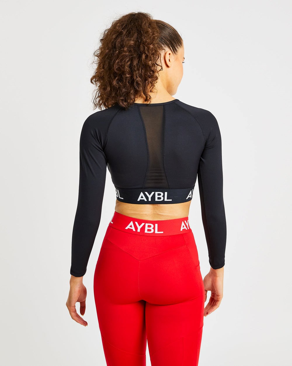 AYBL Tränings Long Sleeve Crop Top Svarta | 1342-NVLOS