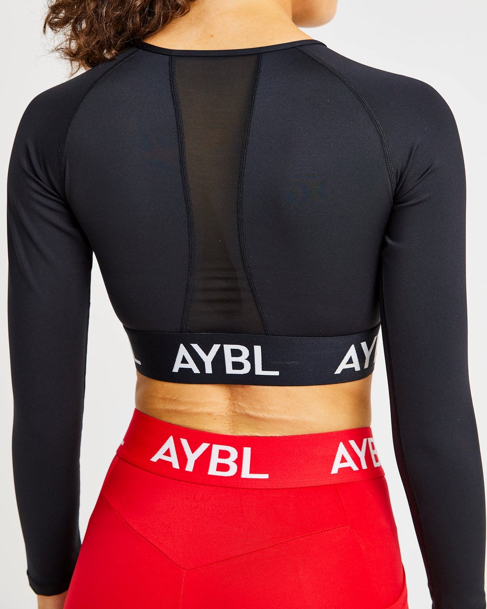 AYBL Tränings Long Sleeve Crop Top Svarta | 1342-NVLOS