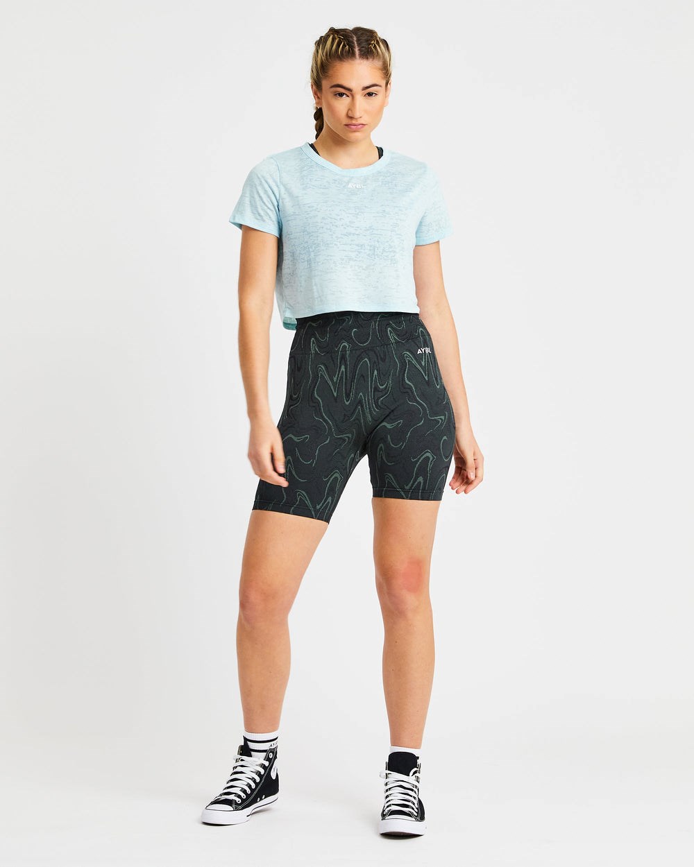 AYBL Velocity Crop T Shirt Blå | 5247-JICHS