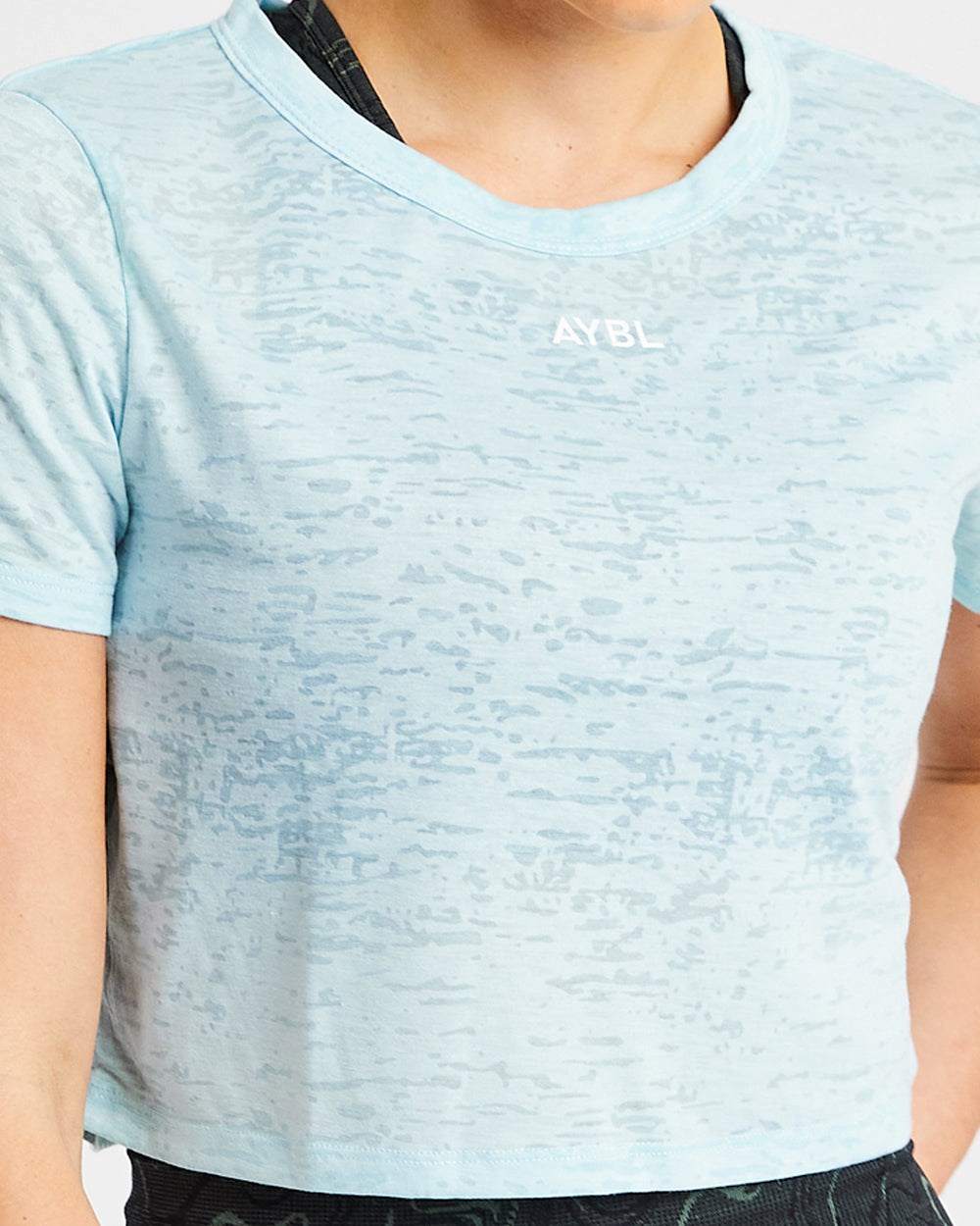 AYBL Velocity Crop T Shirt Blå | 5247-JICHS