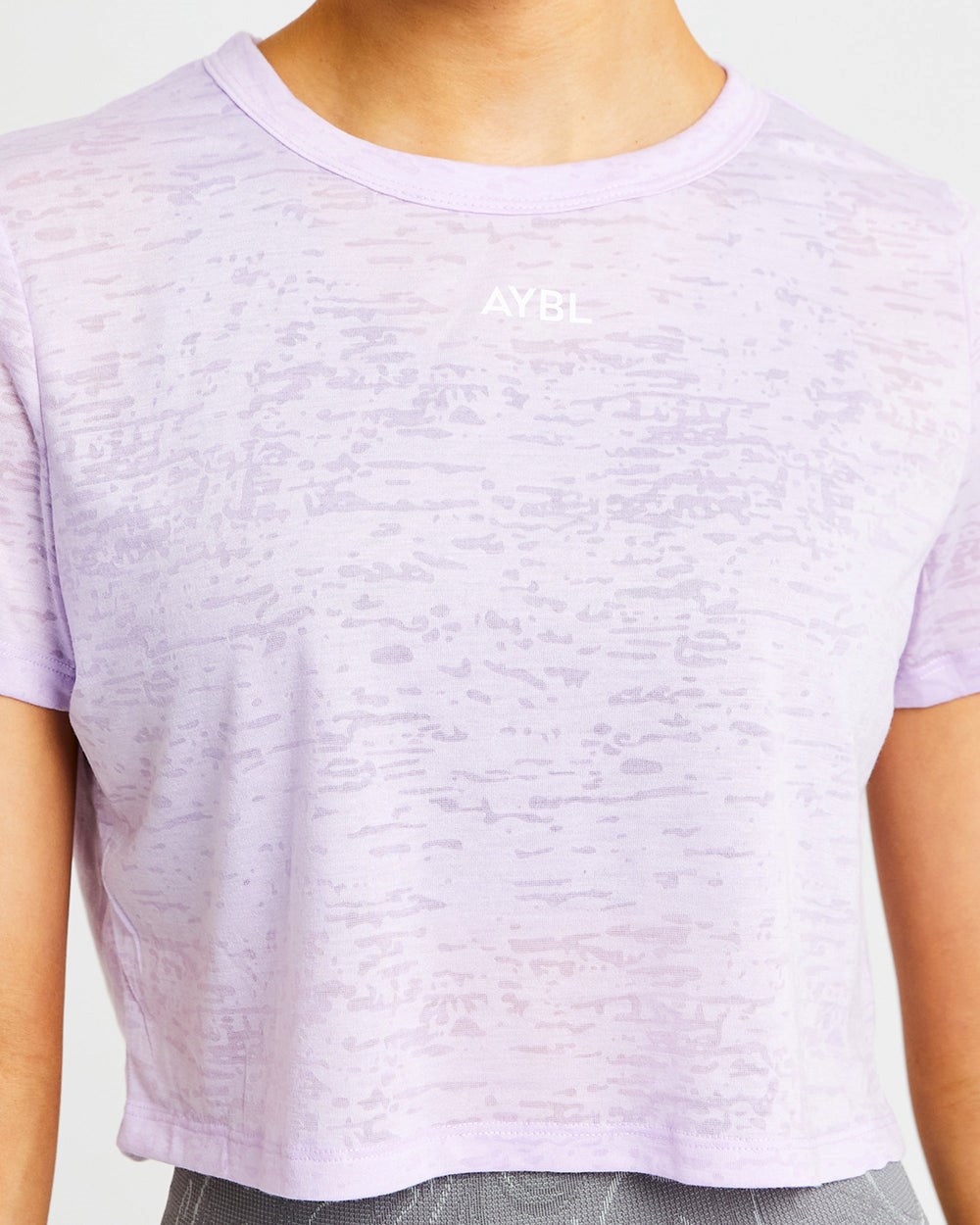 AYBL Velocity Crop T Shirt Lilac | 3184-EZALB