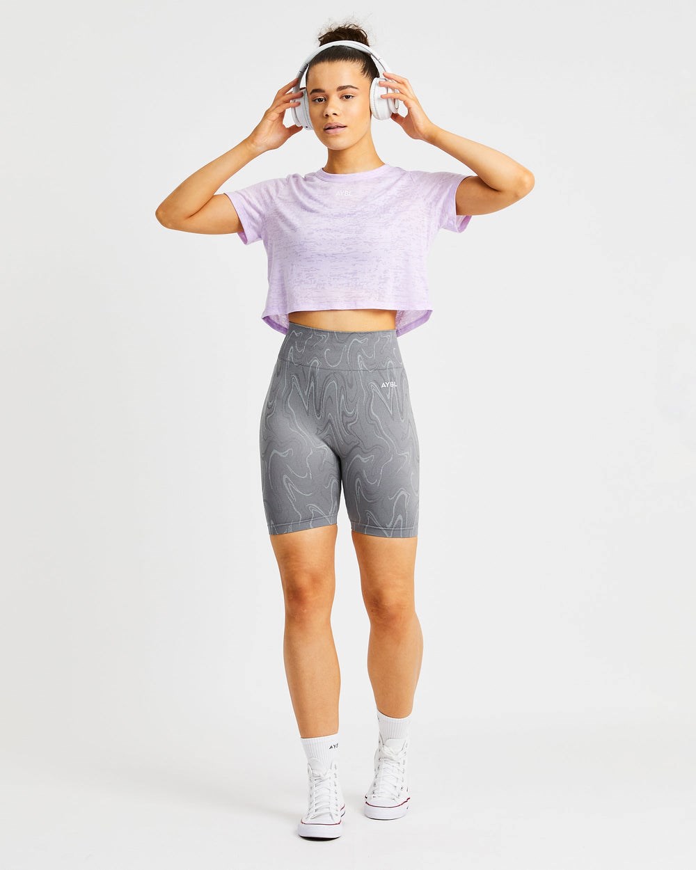 AYBL Velocity Crop T Shirt Lilac | 3184-EZALB