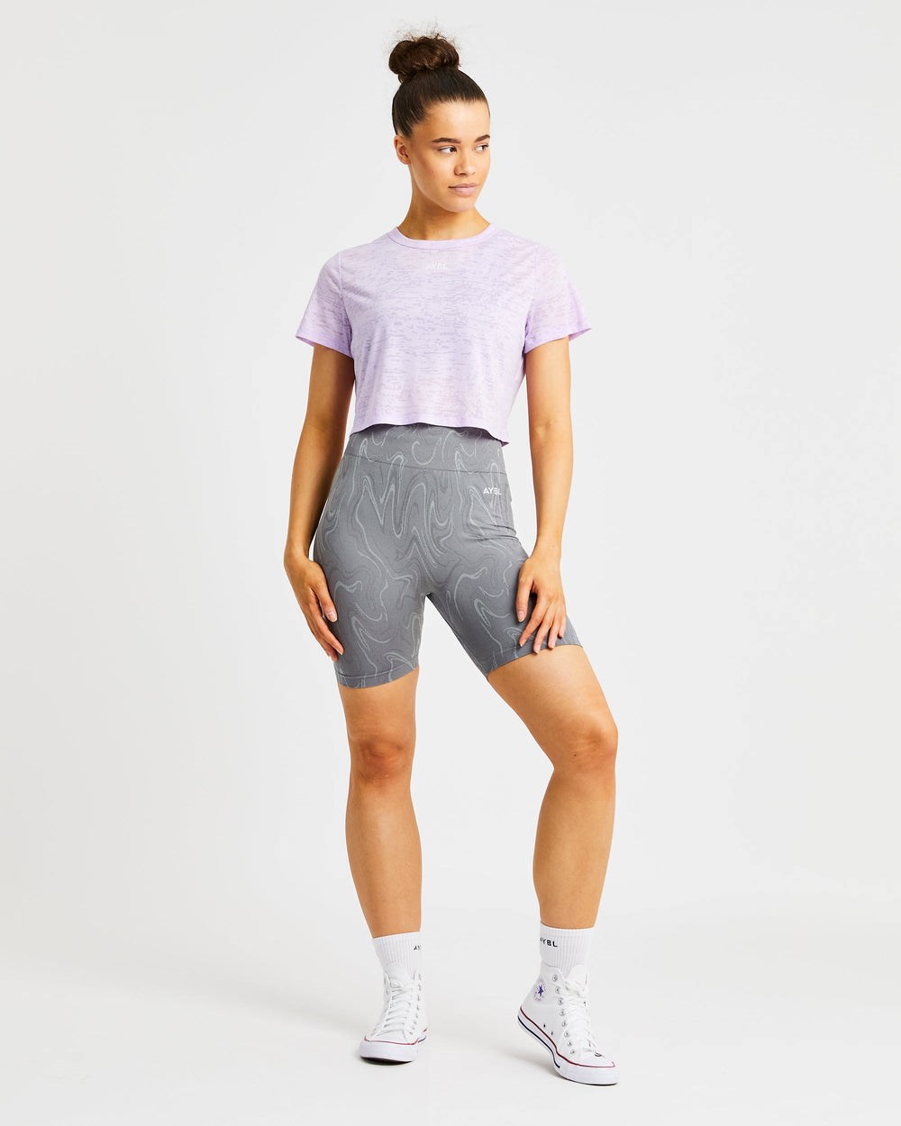 AYBL Velocity Crop T Shirt Lilac | 4897-EISYF