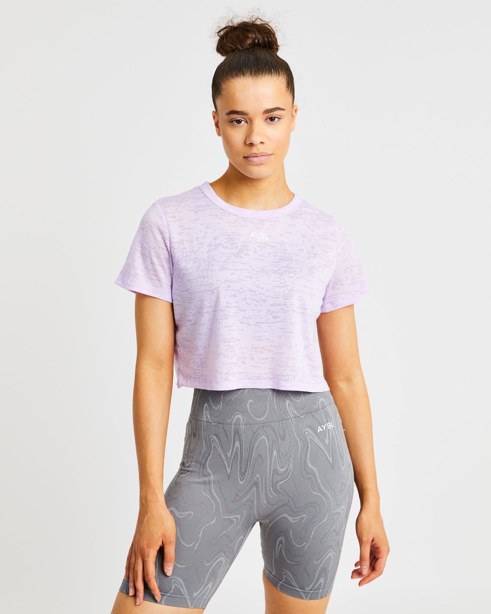 AYBL Velocity Crop T Shirt Lilac | 4897-EISYF