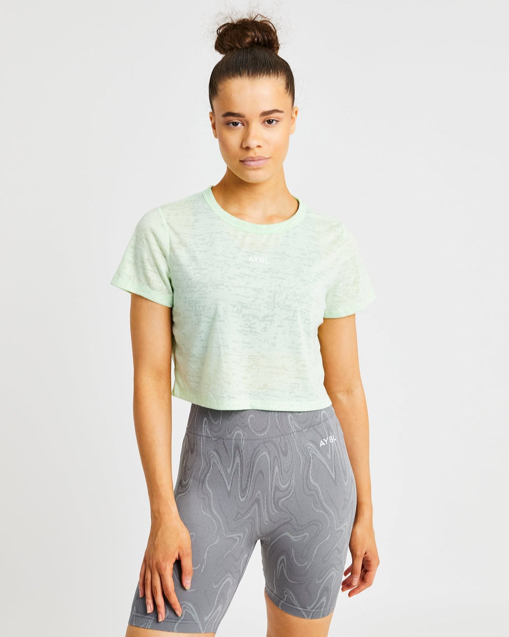 AYBL Velocity Crop T Shirt Mintgröna | 2874-DTGJF