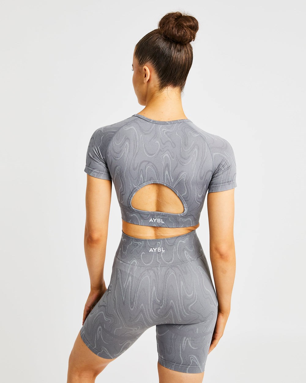 AYBL Velocity Seamless Crop Top Grå | 8093-FIGWQ