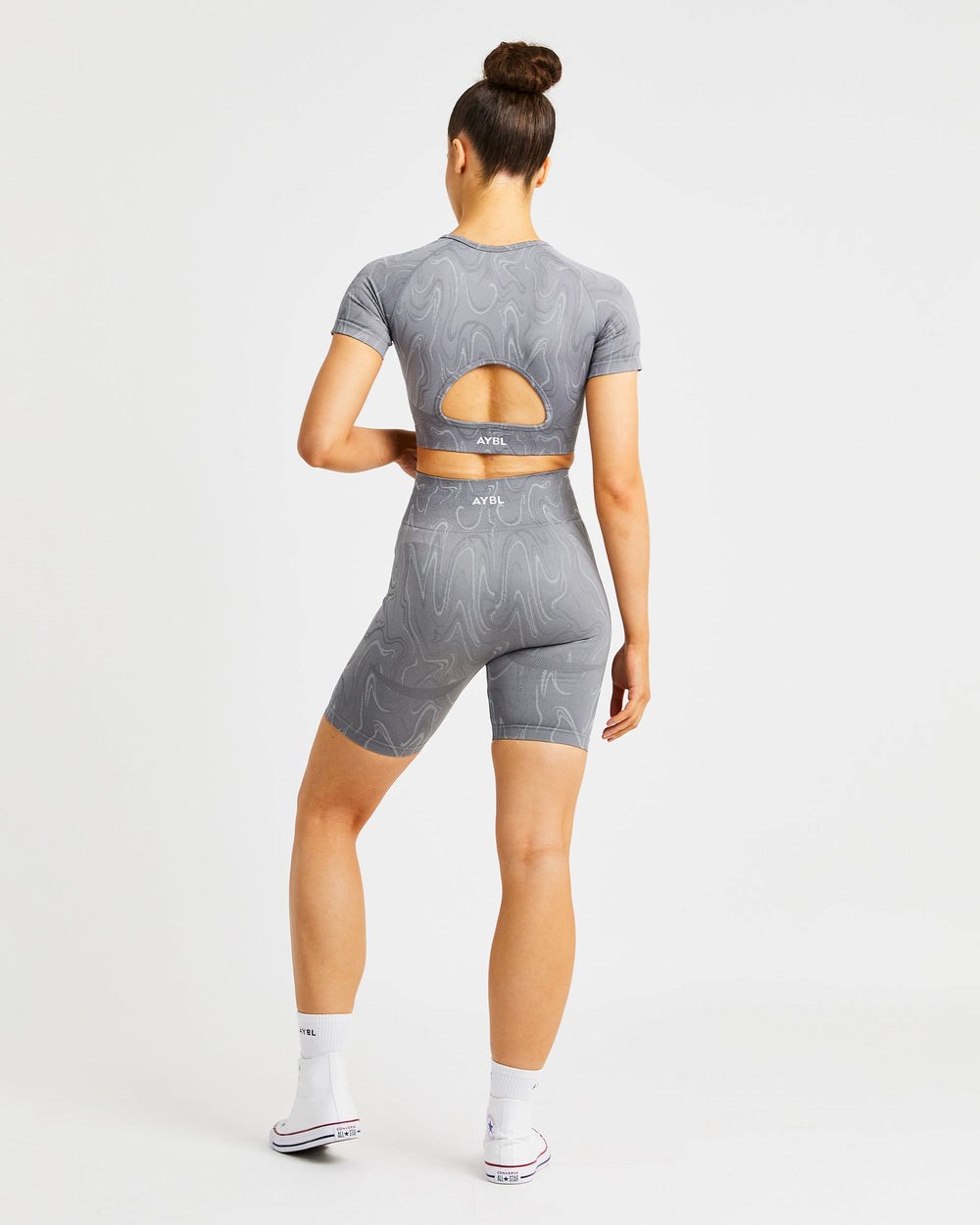 AYBL Velocity Seamless Crop Top Grå | 8093-FIGWQ