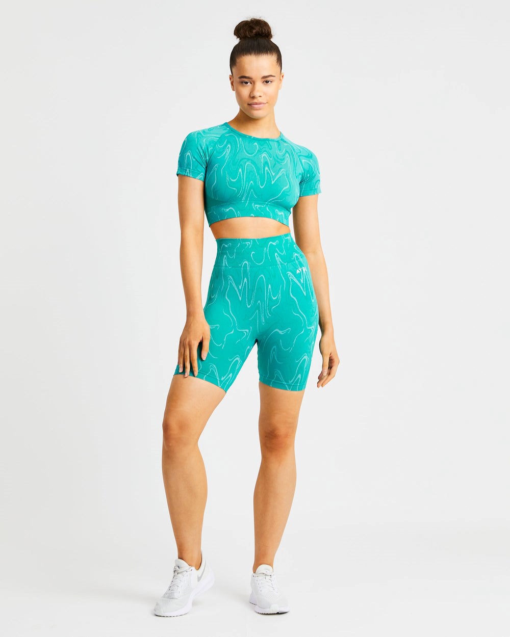 AYBL Velocity Seamless Crop Top Turkos | 0692-ZEUQP