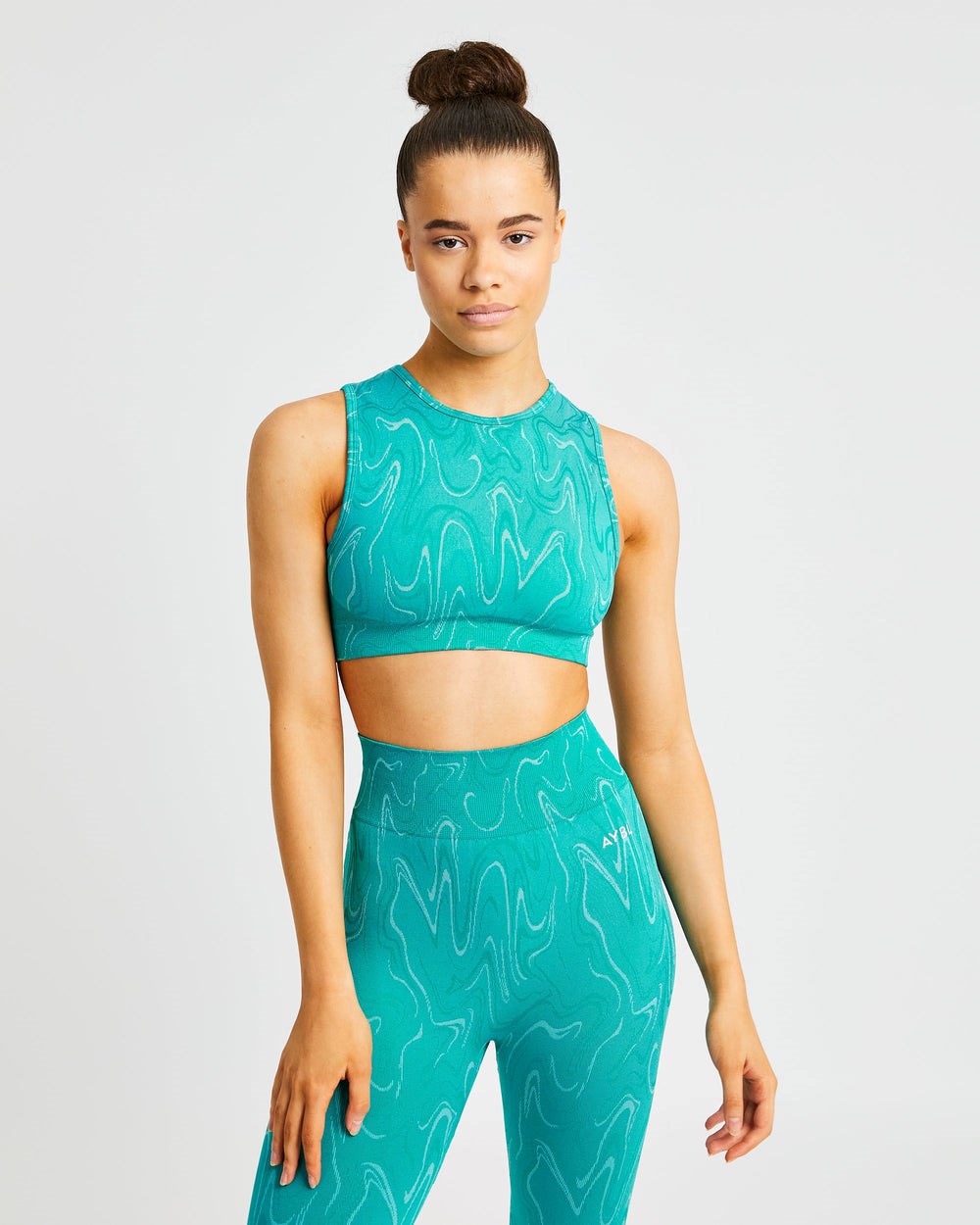 AYBL Velocity Seamless Crop Vest Turkos | 3416-RFSXU