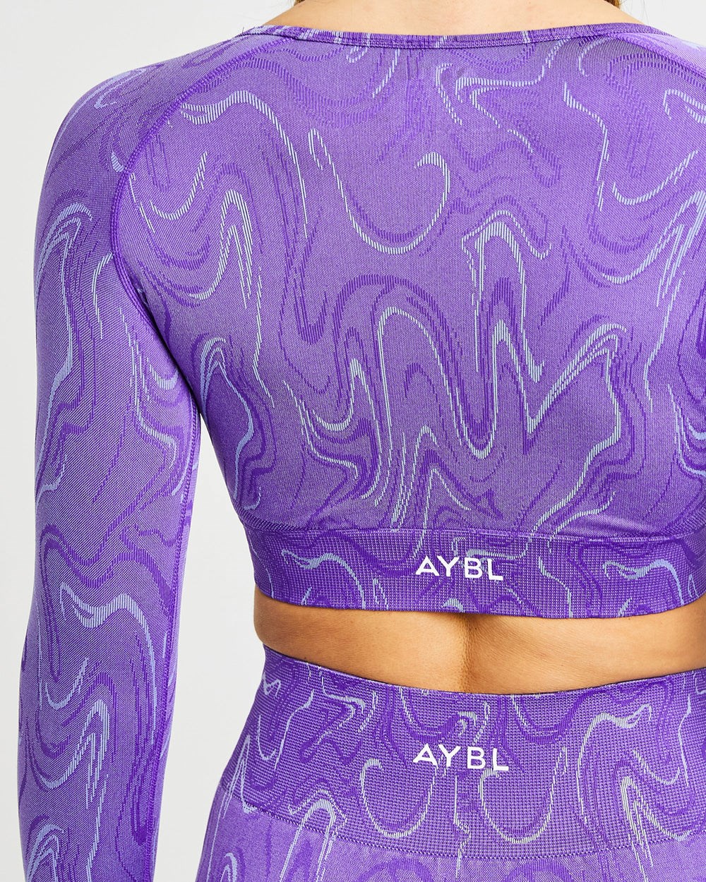 AYBL Velocity Seamless Long Sleeve Crop Top Lila | 1408-KQUZC