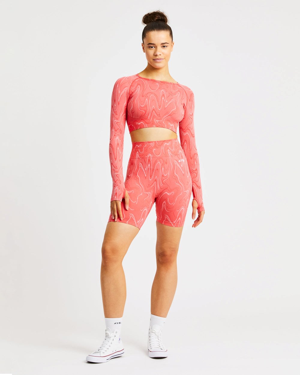 AYBL Velocity Seamless Long Sleeve Crop Top Korall | 2607-LZFWK